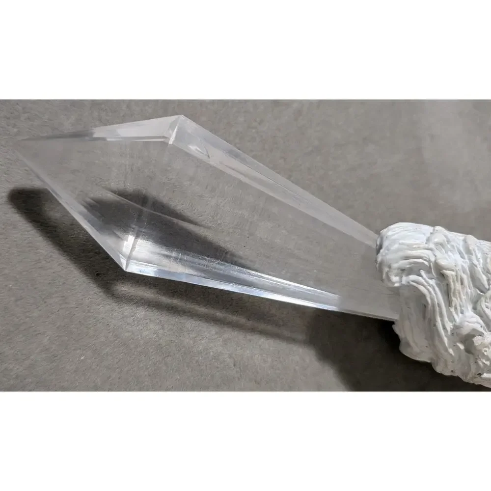 Vintage Dept 56 Father Frost Santa Icicle Ornaments Set of 2 Clear Prism